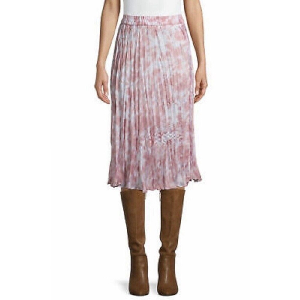 Time and Tru Women's Size XL (16-18) Midi Length Crinkle Skirt Multi